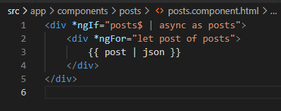 Async Pipe in template