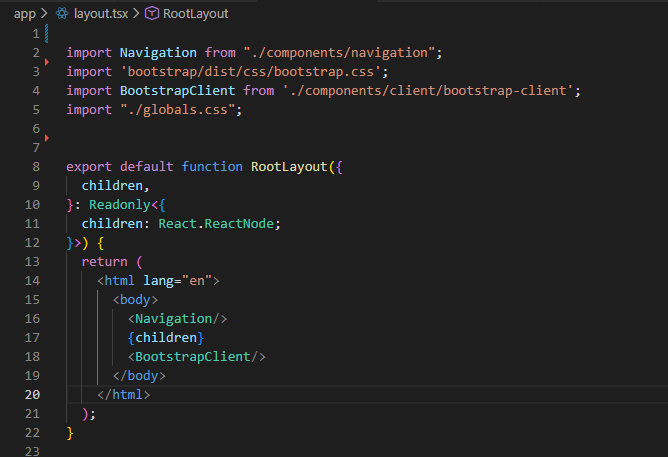 Add Navigation to RootLayout